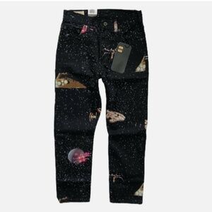 Levi's x Star Wars Premium Black Galaxy 501 Cropped Jeans 362000090 26 x 26